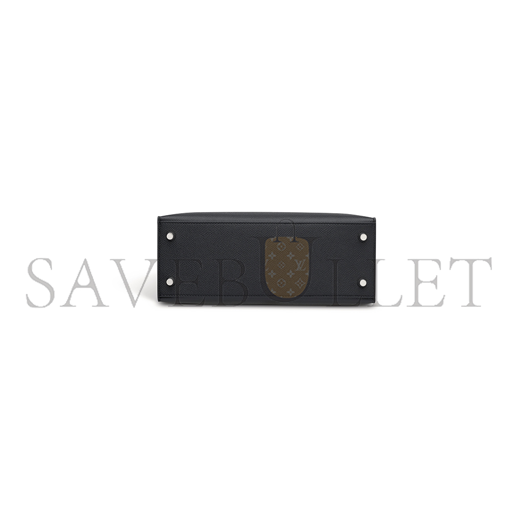 H**mes master a black epsom leather sellier kelly 25 with palladium hardware (25*17*7cm)
